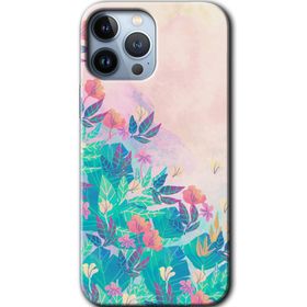 Apple iPhone 12 Pro Çizim Yapraklar Baskılı Uyumlu Silikon Kılıf
