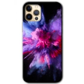 Apple iPhone 12 Pro Color Splash Purple Baskılı Uyumlu Silikon Kılıf