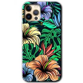 Apple iPhone 12 Pro Hibiscus Flowers Baskılı Uyumlu Silikon Kılıf