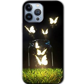 Apple iPhone 12 Pro Işıklı Kelebekler Baskılı Uyumlu Silikon Kılıf