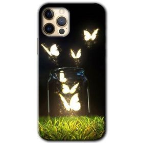 Apple iPhone 12 Pro Işıklı Kelebekler Baskılı Uyumlu Silikon Kılıf