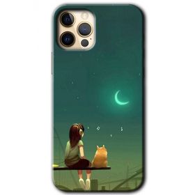 Apple iPhone 12 Pro Kedili Kız Baskılı Uyumlu Silikon Kılıf