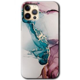 Apple iPhone 12 Pro Liquid Mermer Baskılı Uyumlu Silikon Kılıf