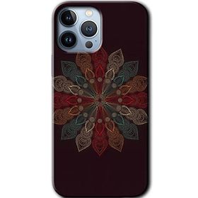 Apple iPhone 12 Pro Mandala Flower Wal Baskılı Uyumlu Silikon Kılıf
