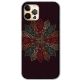 Apple iPhone 12 Pro Mandala Flower Wal Baskılı Uyumlu Silikon Kılıf