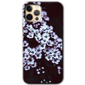 Apple iPhone 12 Pro Max Beyaz Çiçek Baskılı Uyumlu Silikon Kılıf