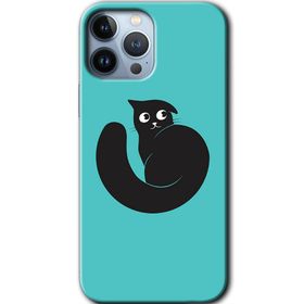 Apple iPhone 12 Pro Max Cat Vector Baskılı Uyumlu Silikon Kılıf