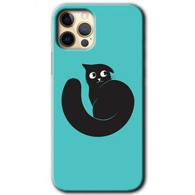 Apple iPhone 12 Pro Max Cat Vector Baskılı Uyumlu Silikon Kılıf