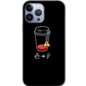 Apple iPhone 12 Pro Max Coffee Battery Baskılı Uyumlu Silikon Kılıf