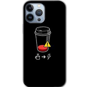 Apple iPhone 12 Pro Max Coffee Battery Baskılı Uyumlu Silikon Kılıf