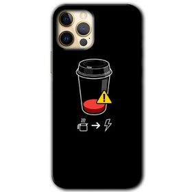 Apple iPhone 12 Pro Max Coffee Battery Baskılı Uyumlu Silikon Kılıf