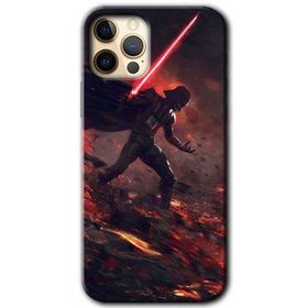 Apple iPhone 12 Pro Max Darh Vader Wars Baskılı Uyumlu Silikon Kılıf
