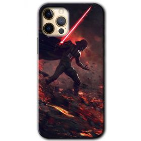 Apple iPhone 12 Pro Max Darh Vader Wars Baskılı Uyumlu Silikon Kılıf