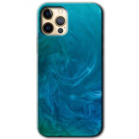 Apple iPhone 12 Pro Max Mavi Aura Baskılı Uyumlu Silikon Kılıf