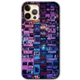 Apple iPhone 12 Pro Max Şehir Görünümü Baskılı Uyumlu Silikon Kılıf