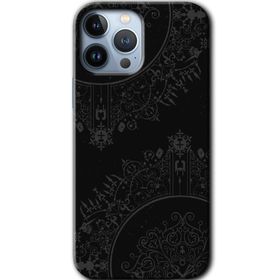 Apple iPhone 12 Pro Max Siyah Mandala Baskılı Uyumlu Silikon Kılıf