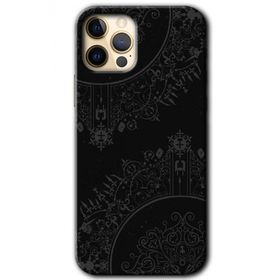 Apple iPhone 12 Pro Max Siyah Mandala Baskılı Uyumlu Silikon Kılıf