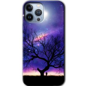 Apple iPhone 12 Pro Max Uzay Silüet Baskılı Uyumlu Silikon Kılıf