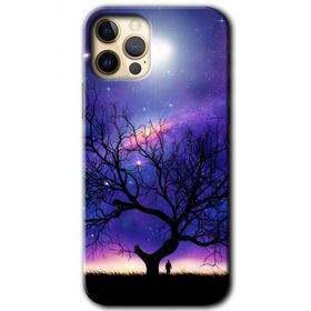 Apple iPhone 12 Pro Max Uzay Silüet Baskılı Uyumlu Silikon Kılıf