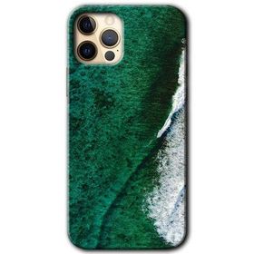 Apple iPhone 12 Pro Max Yeşil Okyanus Baskılı Uyumlu Silikon Kılıf