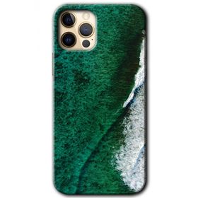 Apple iPhone 12 Pro Max Yeşil Okyanus Baskılı Uyumlu Silikon Kılıf