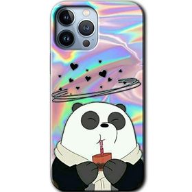 Apple iPhone 12 Pro Milkshake Panda Baskılı Uyumlu Silikon Kılıf