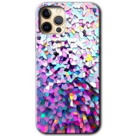 Apple iPhone 12 Pro Mosaic Fragments Colorfull Baskılı Uyumlu Silikon Kılıf