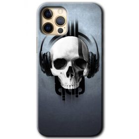 Apple iPhone 12 Pro Müzik Kurukafa Baskılı Uyumlu Silikon Kılıf