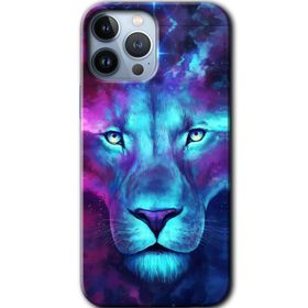 Apple iPhone 12 Pro Neon Lion Baskılı Uyumlu Silikon Kılıf