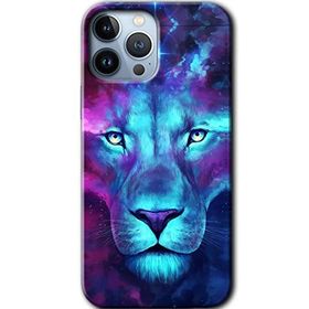 Apple iPhone 12 Pro Neon Lion Baskılı Uyumlu Silikon Kılıf