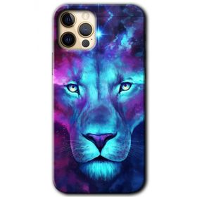 Apple iPhone 12 Pro Neon Lion Baskılı Uyumlu Silikon Kılıf