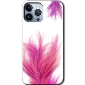 Apple iPhone 12 Pro Pembe Tüy Baskılı Uyumlu Silikon Kılıf