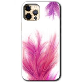 Apple iPhone 12 Pro Pembe Tüy Baskılı Uyumlu Silikon Kılıf