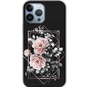 Apple iPhone 12 Pro Retro Çiçek 1 Baskılı Uyumlu Silikon Kılıf