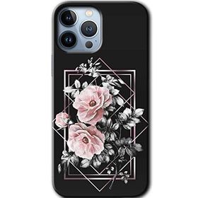 Apple iPhone 12 Pro Retro Çiçek 1 Baskılı Uyumlu Silikon Kılıf