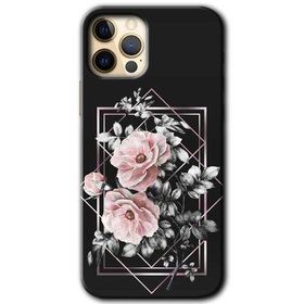 Apple iPhone 12 Pro Retro Çiçek 1 Baskılı Uyumlu Silikon Kılıf