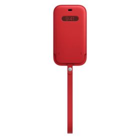 Apple iPhone 12 ve iPhone 12 Pro Magsafe Özellikli Kırmızı Deri Zarf Kılıf