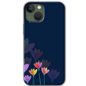 Apple iPhone 13 Çizim Çiçekleri Baskılı Uyumlu Silikon Kılıf