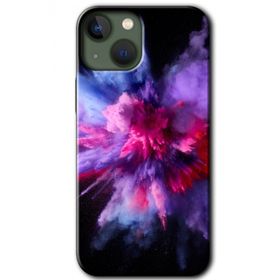 Apple iPhone 13 Color Splash Purple Baskılı Uyumlu Silikon Kılıf