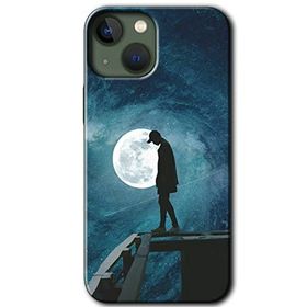 Apple iPhone 13 Dolunay Yalnızlık Baskılı Uyumlu Silikon Kılıf