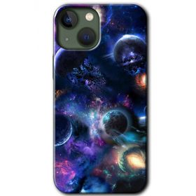 Apple iPhone 13 Gezegen Karışımı Baskılı Uyumlu Silikon Kılıf