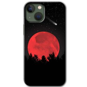 Apple iPhone 13 Kanlı Ay Baskılı Uyumlu Silikon Kılıf