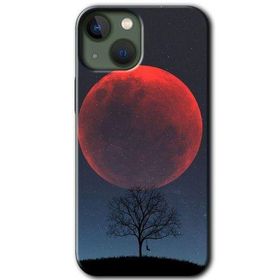 Apple iPhone 13 Kanlı Ay Baskılı Uyumlu Silikon Kılıf