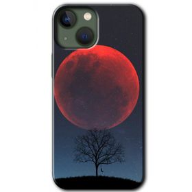 Apple iPhone 13 Kanlı Ay Baskılı Uyumlu Silikon Kılıf