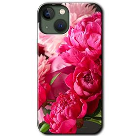 Apple iPhone 13 Kırmızı Beyaz Gül Baskılı Uyumlu Silikon Kılıf