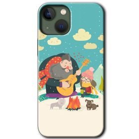 Apple iPhone 13 Kış Pikniği Baskılı Uyumlu Silikon Kılıf