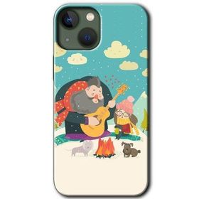 Apple iPhone 13 Kış Pikniği Baskılı Uyumlu Silikon Kılıf
