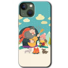 Apple iPhone 13 Kış Pikniği Baskılı Uyumlu Silikon Kılıf