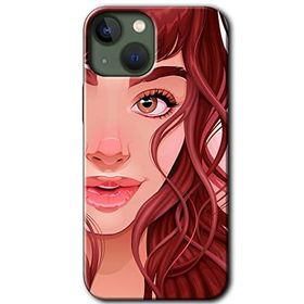 Apple iPhone 13 Kızıl Kız Baskılı Uyumlu Silikon Kılıf
