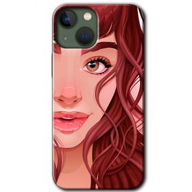 Apple iPhone 13 Kızıl Kız Baskılı Uyumlu Silikon Kılıf